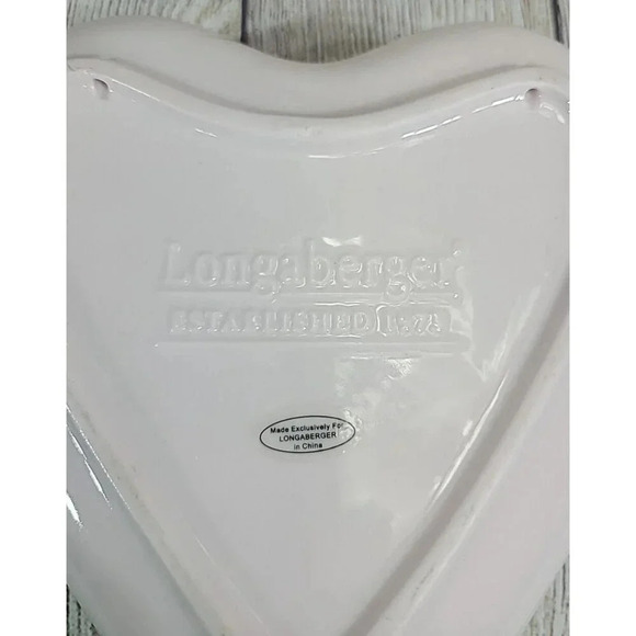 Longaberger Pottery Heart Shaped Ramekin Sweetheart Trinket Candy Dish Pink 8.5" - Picture 5 of 5